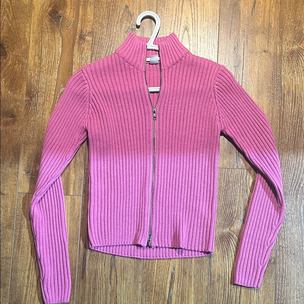 Simons Pink Ribbed Turtleneck Sweater